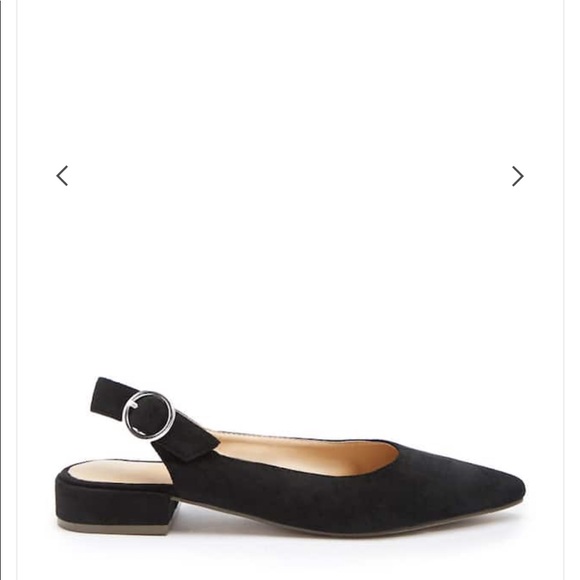 black suede slingback flats